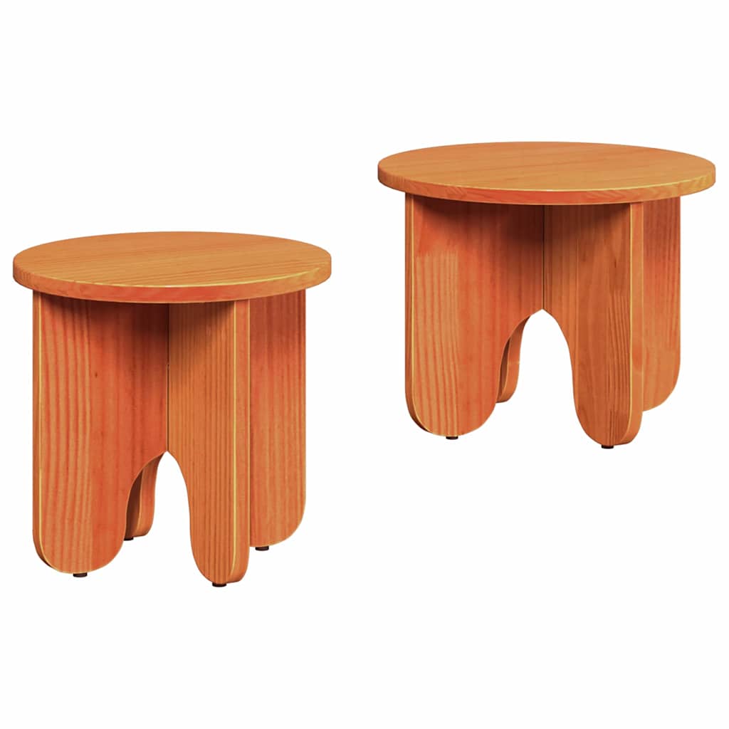 Salontafel 2 pcs Wasbruin Massief grenenhout is nu te koop bij PeponiXL, paradijselijk wonen!