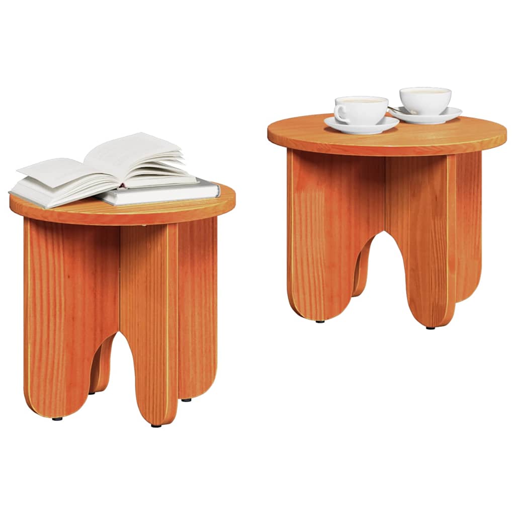 Salontafel 2 pcs Wasbruin Massief grenenhout is nu te koop bij PeponiXL, paradijselijk wonen!