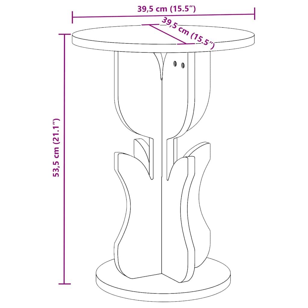 Salontafel Naturel 39,5 x 39,5 x 53,5 cm Massief grenenhout is nu te koop bij PeponiXL, paradijselijk wonen!