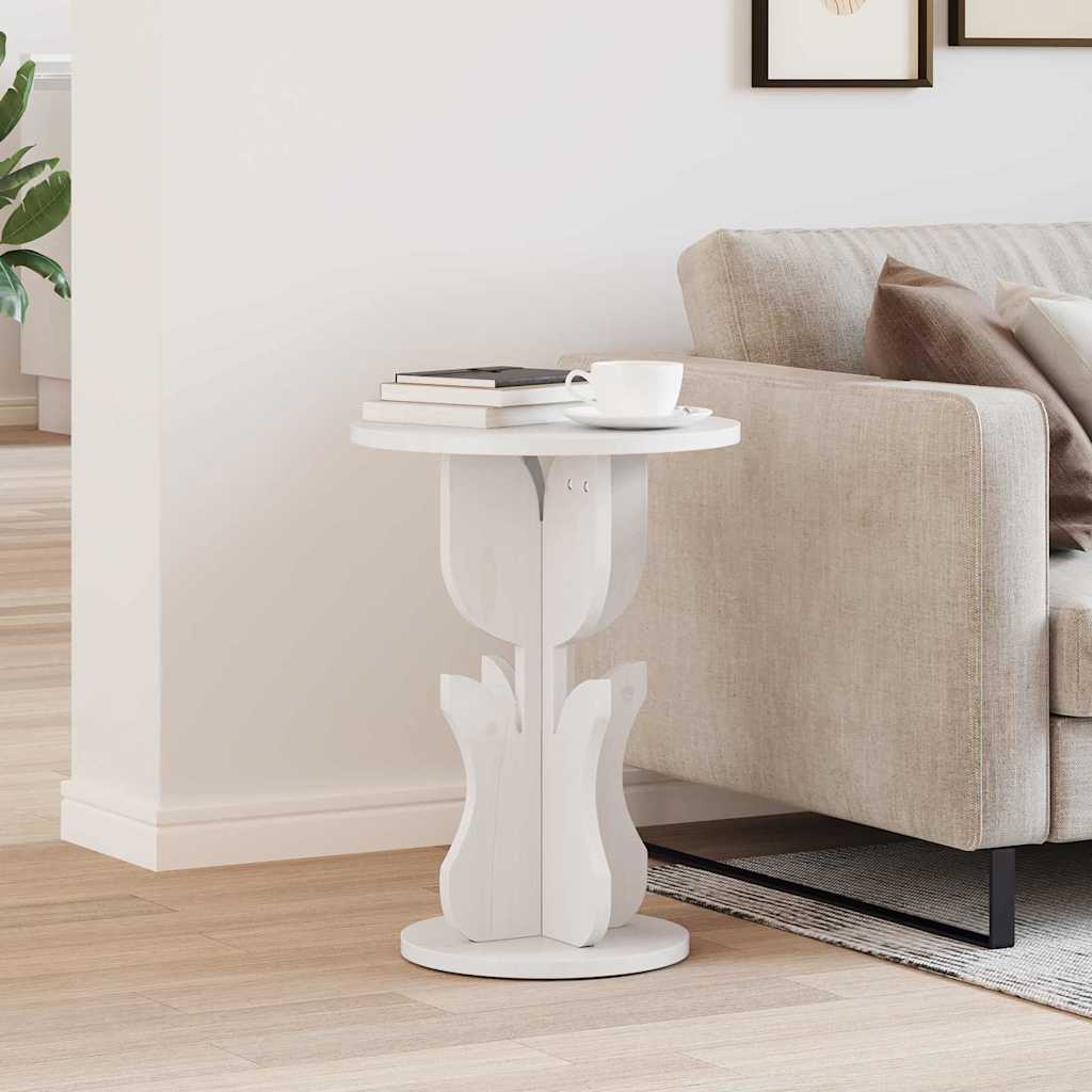 Salontafel Wit 39,5 x 39,5 x 53,5 cm Massief grenenhout is nu te koop bij PeponiXL, paradijselijk wonen!