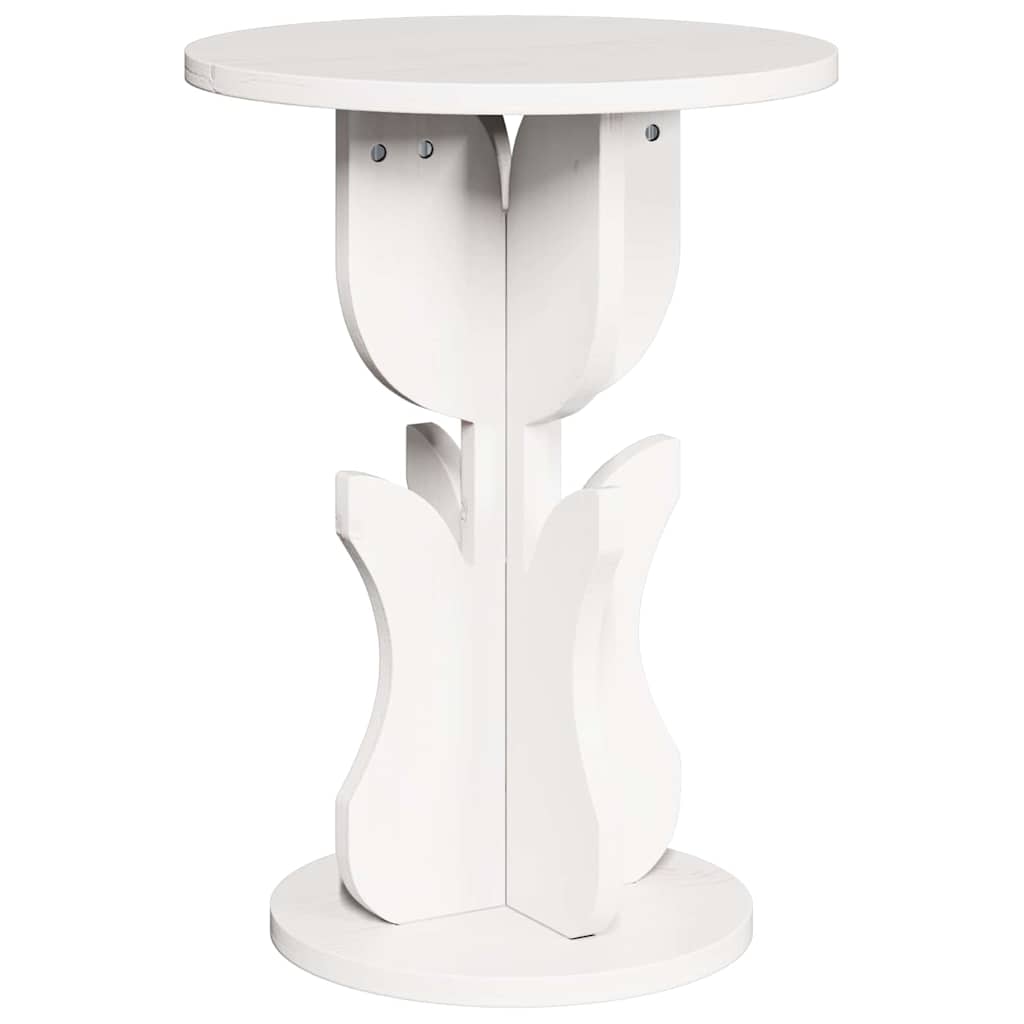 Salontafel Wit 39,5 x 39,5 x 53,5 cm Massief grenenhout is nu te koop bij PeponiXL, paradijselijk wonen!