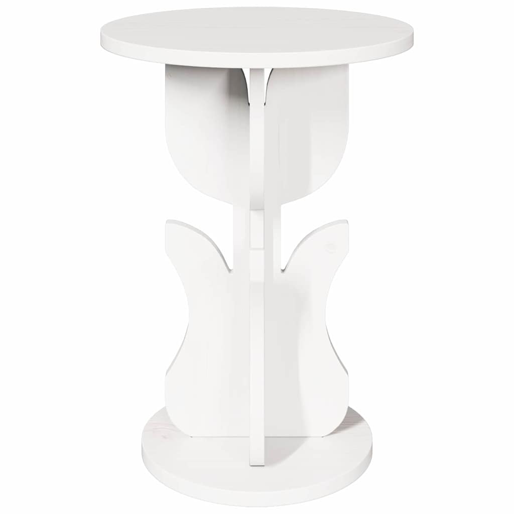 Salontafel Wit 39,5 x 39,5 x 53,5 cm Massief grenenhout is nu te koop bij PeponiXL, paradijselijk wonen!