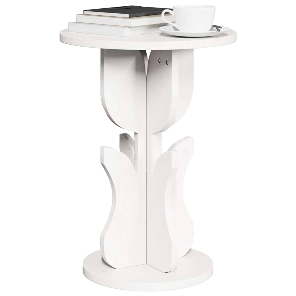 Salontafel Wit 39,5 x 39,5 x 53,5 cm Massief grenenhout is nu te koop bij PeponiXL, paradijselijk wonen!