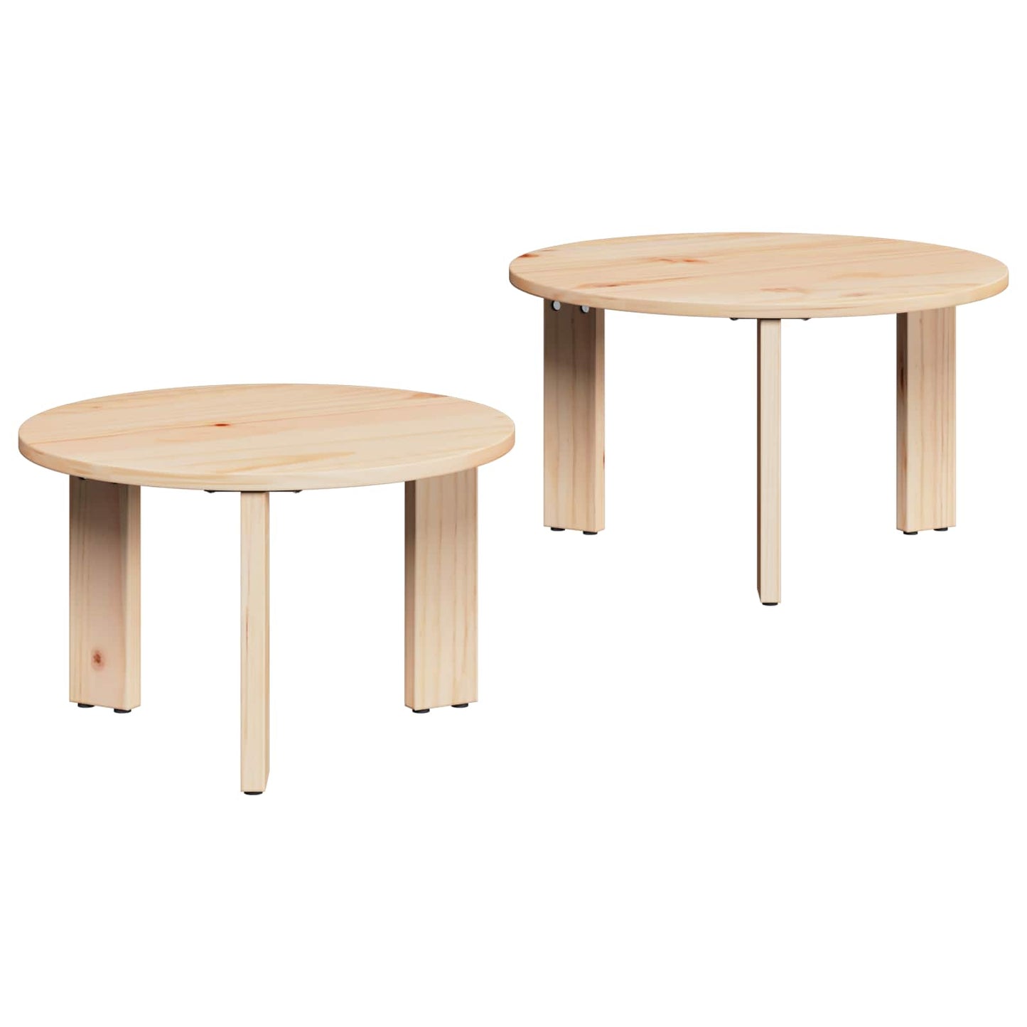 Salontafel 2 pcs Naturel Massief grenenhout is nu te koop bij PeponiXL, paradijselijk wonen!