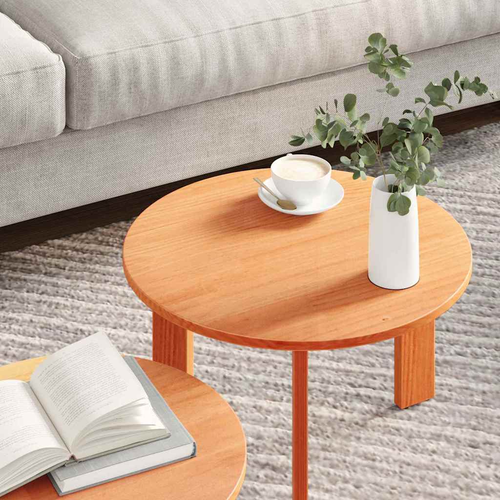 Salontafel 2 pcs Wasbruin Massief grenenhout is nu te koop bij PeponiXL, paradijselijk wonen!