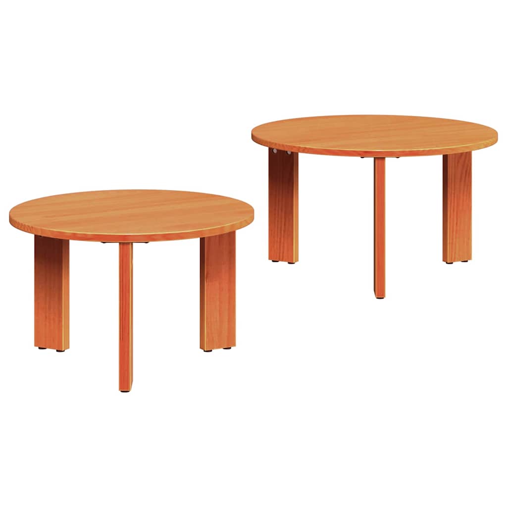 Salontafel 2 pcs Wasbruin Massief grenenhout is nu te koop bij PeponiXL, paradijselijk wonen!