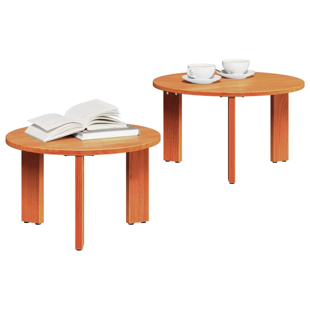 Salontafel 2 pcs Wasbruin Massief grenenhout is nu te koop bij PeponiXL, paradijselijk wonen!