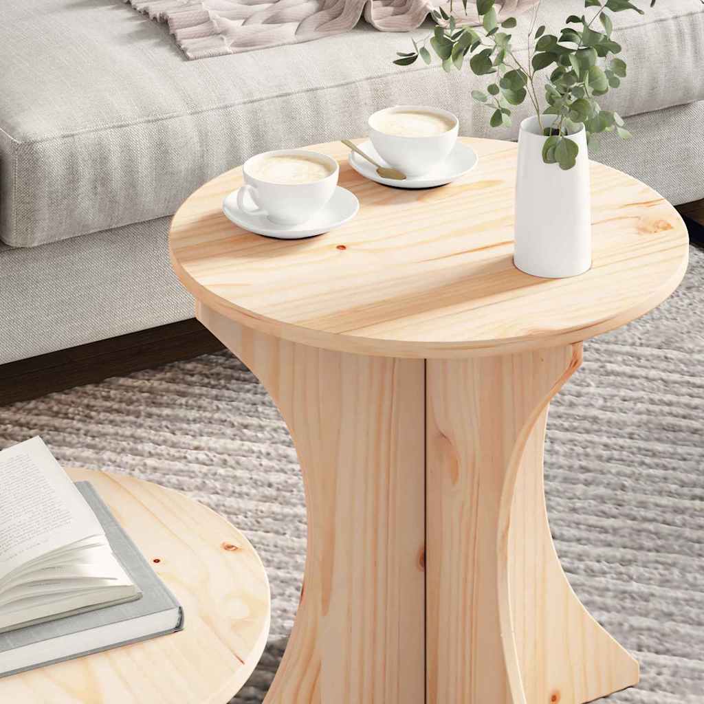 Salontafel 2 pcs Naturel Massief grenenhout is nu te koop bij PeponiXL, paradijselijk wonen!