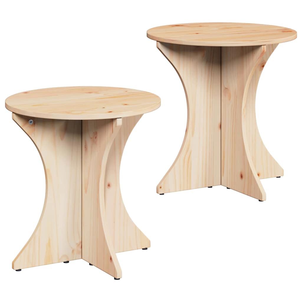 Salontafel 2 pcs Naturel Massief grenenhout is nu te koop bij PeponiXL, paradijselijk wonen!