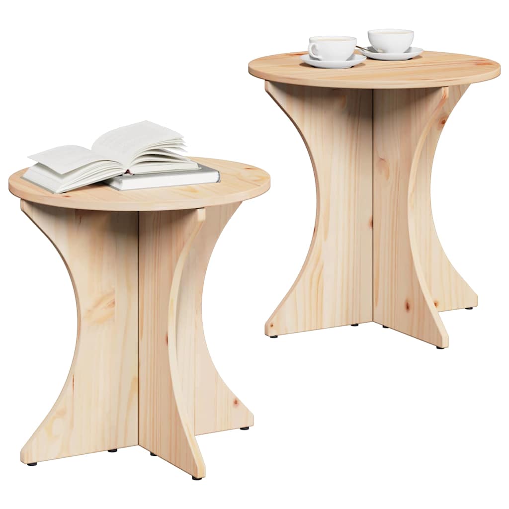 Salontafel 2 pcs Naturel Massief grenenhout is nu te koop bij PeponiXL, paradijselijk wonen!