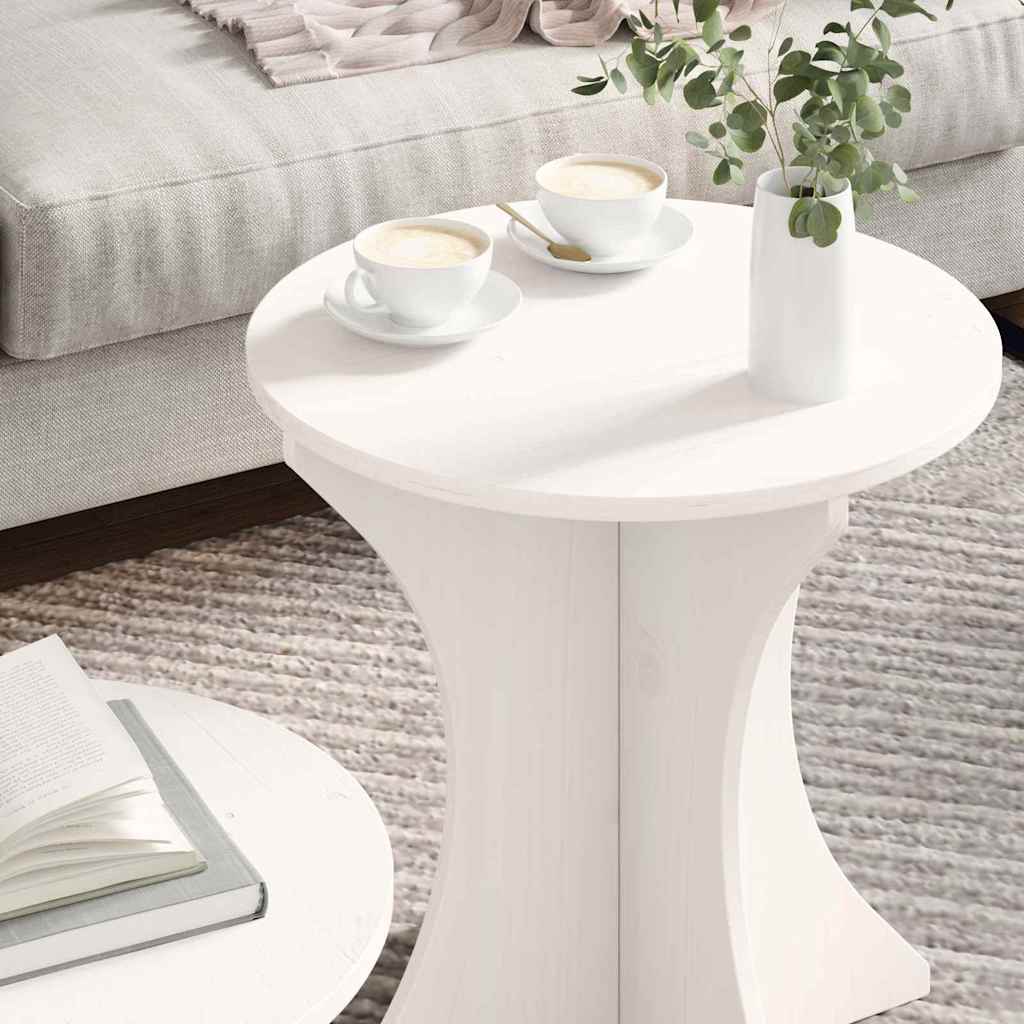 Salontafel 2 pcs Wit Massief grenenhout is nu te koop bij PeponiXL, paradijselijk wonen!