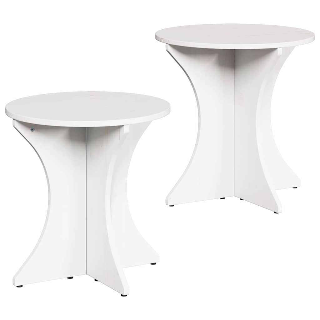 Salontafel 2 pcs Wit Massief grenenhout is nu te koop bij PeponiXL, paradijselijk wonen!