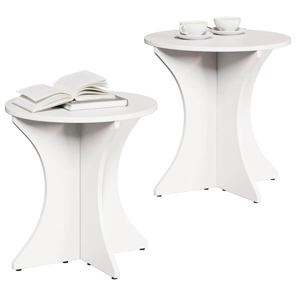 Salontafel 2 pcs Wit Massief grenenhout is nu te koop bij PeponiXL, paradijselijk wonen!