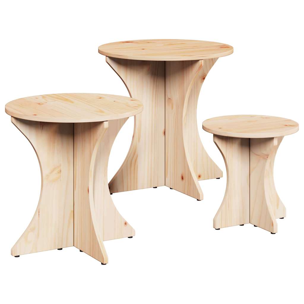 Salontafel 3 pcs Naturel is nu te koop bij PeponiXL, paradijselijk wonen!