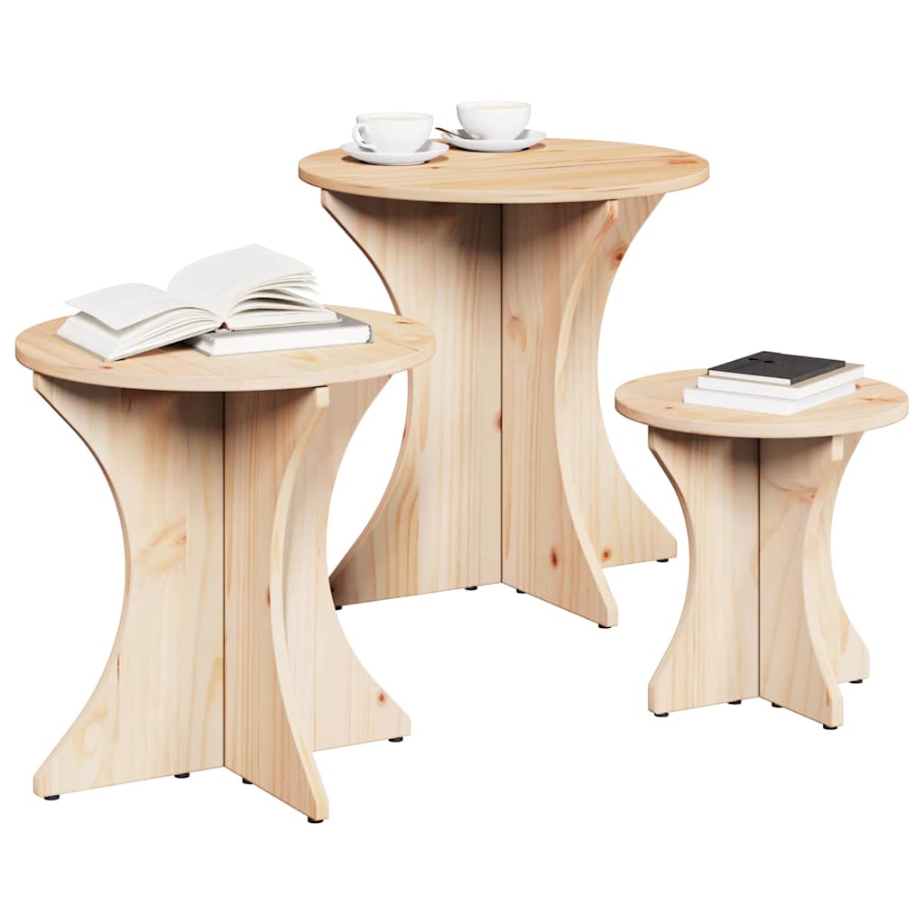 Salontafel 3 pcs Naturel is nu te koop bij PeponiXL, paradijselijk wonen!