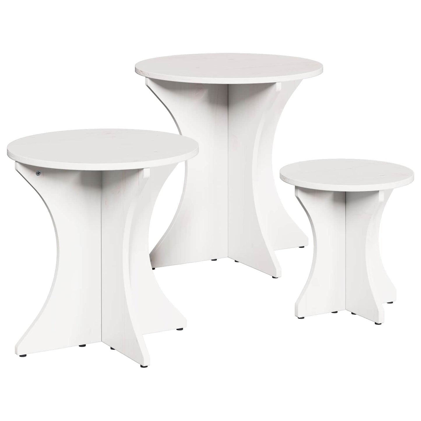 Salontafel 3 pcs Wit is nu te koop bij PeponiXL, paradijselijk wonen!