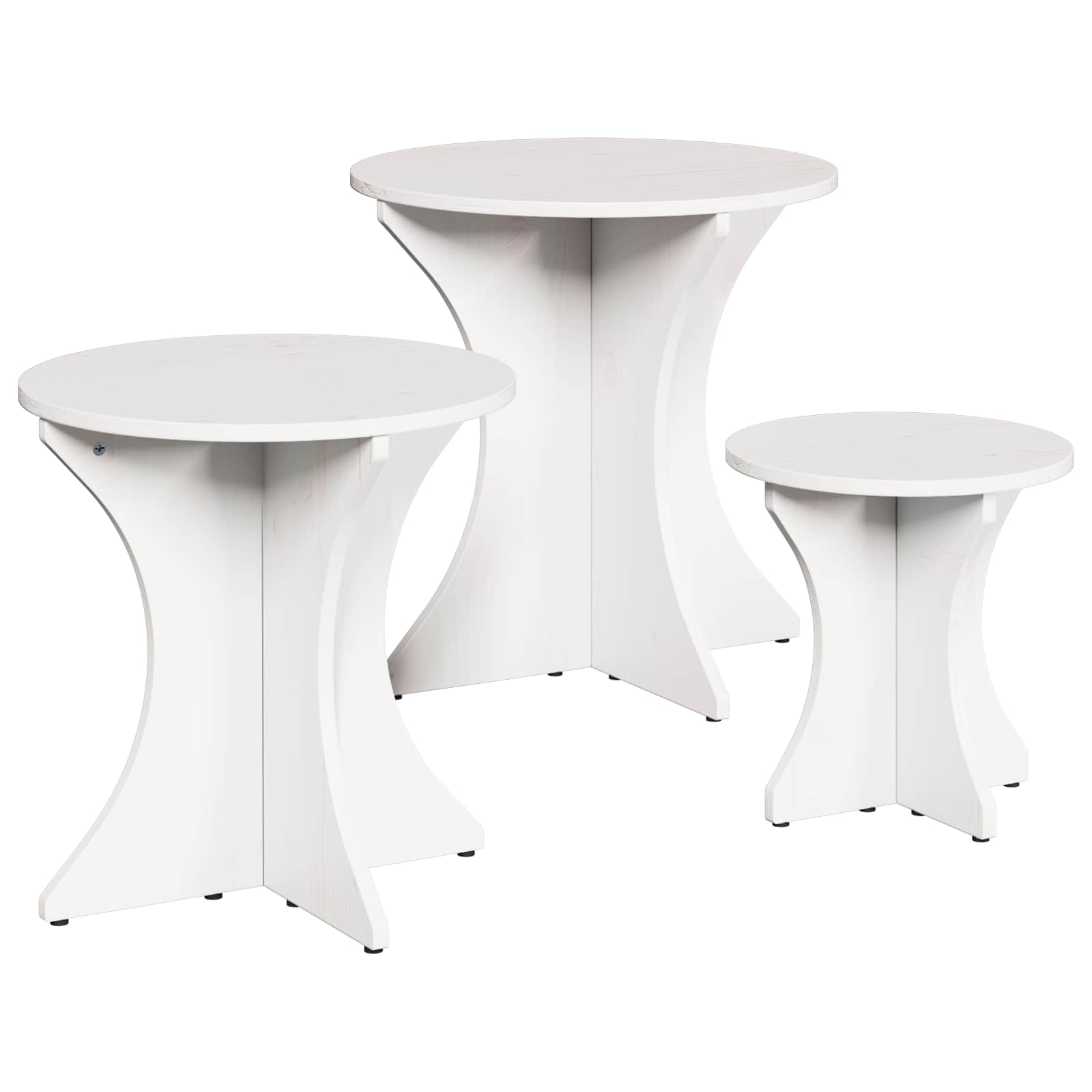 Salontafel 3 pcs Wit is nu te koop bij PeponiXL, paradijselijk wonen!