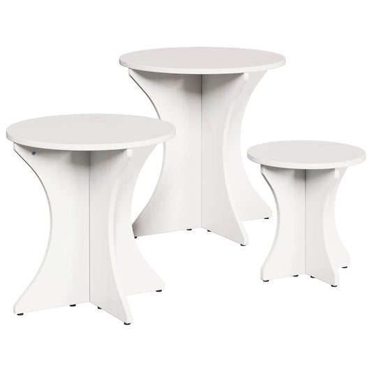 Salontafel 3 pcs Wit is nu te koop bij PeponiXL, paradijselijk wonen!