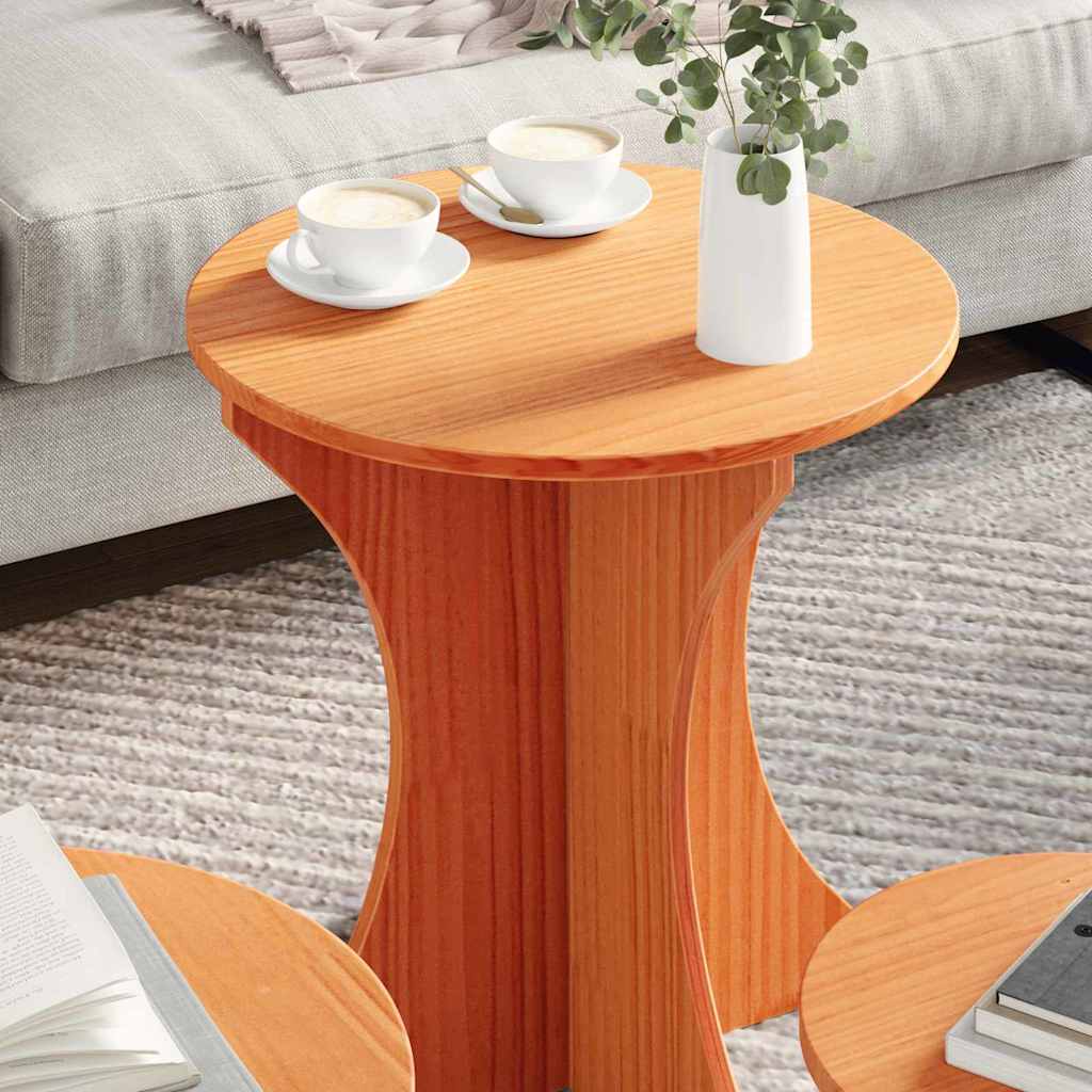 Salontafel 3 pcs Wasbruin is nu te koop bij PeponiXL, paradijselijk wonen!