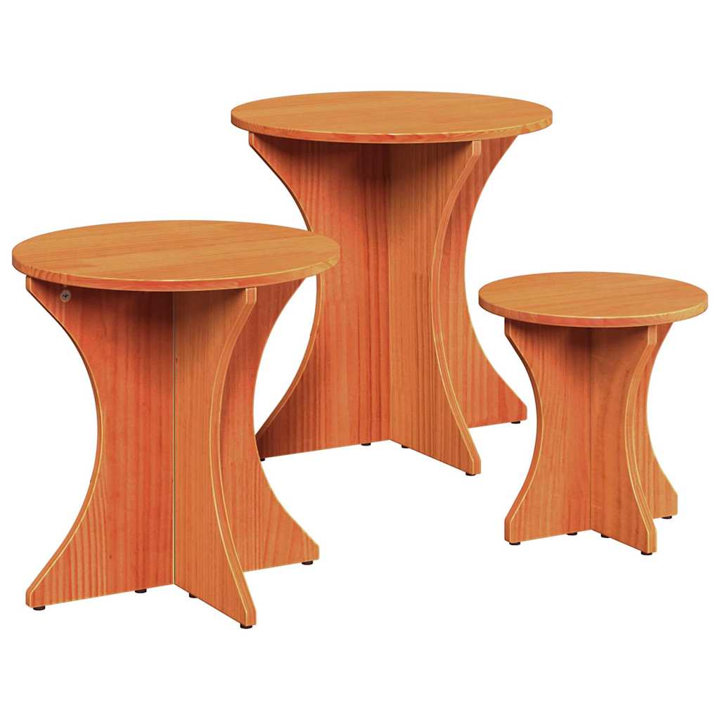 Salontafel 3 pcs Wasbruin is nu te koop bij PeponiXL, paradijselijk wonen!