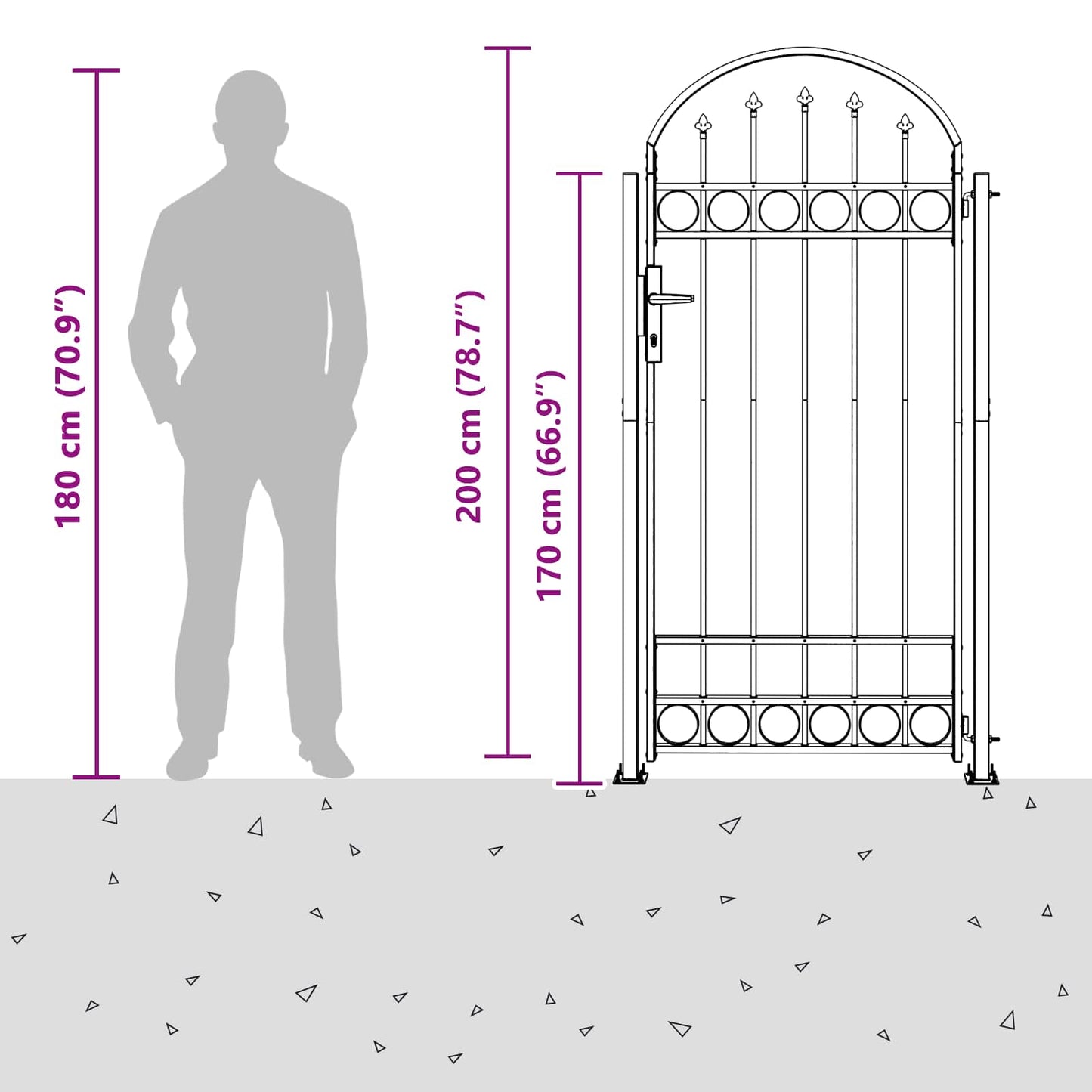 Afrasteringspaal met slot Grijs 200 x 88 x 14 cm Staal is nu te koop bij PeponiXL, paradijselijk wonen!