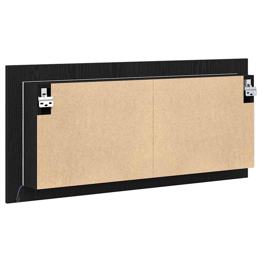 LED Spiegelkast Zwart Eiken 100 x 12 x 45 cm Bewerkt hout is nu te koop bij PeponiXL, paradijselijk wonen!