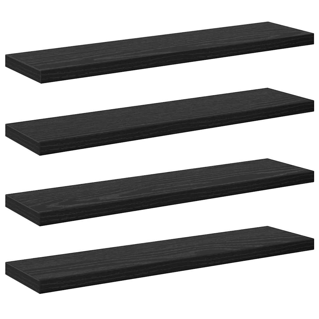 Boekenplank Bord 4 pcs Zwart 40 x 10 x 1,5 cm Bewerkt hout is nu te koop bij PeponiXL, paradijselijk wonen!