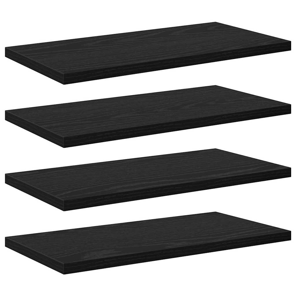 Boekenplank Bord 4 pcs Zwart 40 x 20 x 1,5 cm Bewerkt hout is nu te koop bij PeponiXL, paradijselijk wonen!