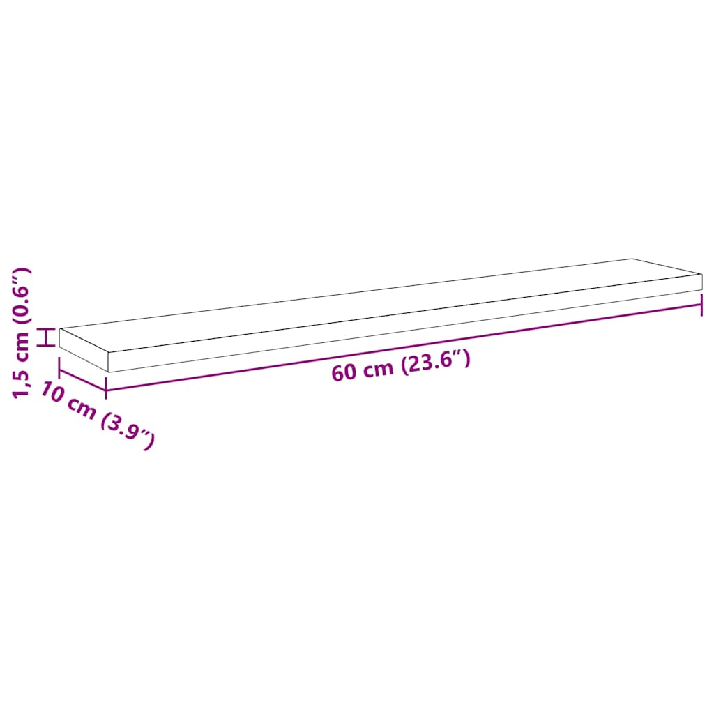 Boekenplank Bord 4 pcs Zwart 60 x 10 x 1,5 cm Bewerkt hout is nu te koop bij PeponiXL, paradijselijk wonen!