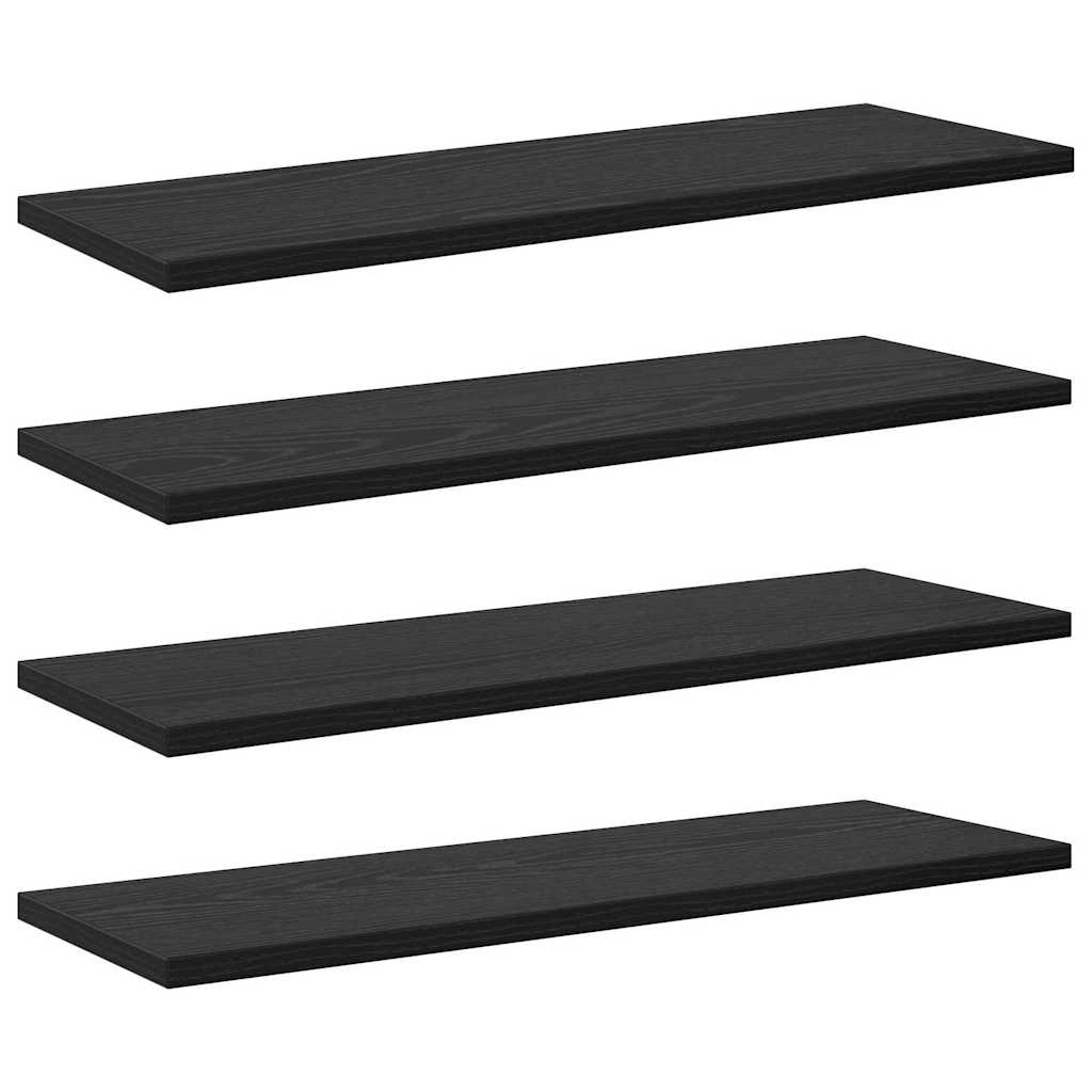 Boekenplank Bord 4 pcs Zwart 60 x 20 x 1,5 cm Bewerkt hout is nu te koop bij PeponiXL, paradijselijk wonen!