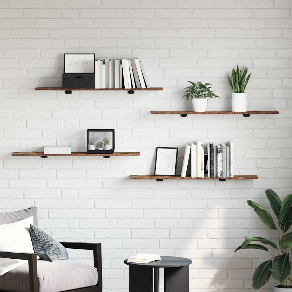 Boekenplank Bord 4 pcs Bruin 100 x 20 x 1,5 cm Bewerkt hout is nu te koop bij PeponiXL, paradijselijk wonen!