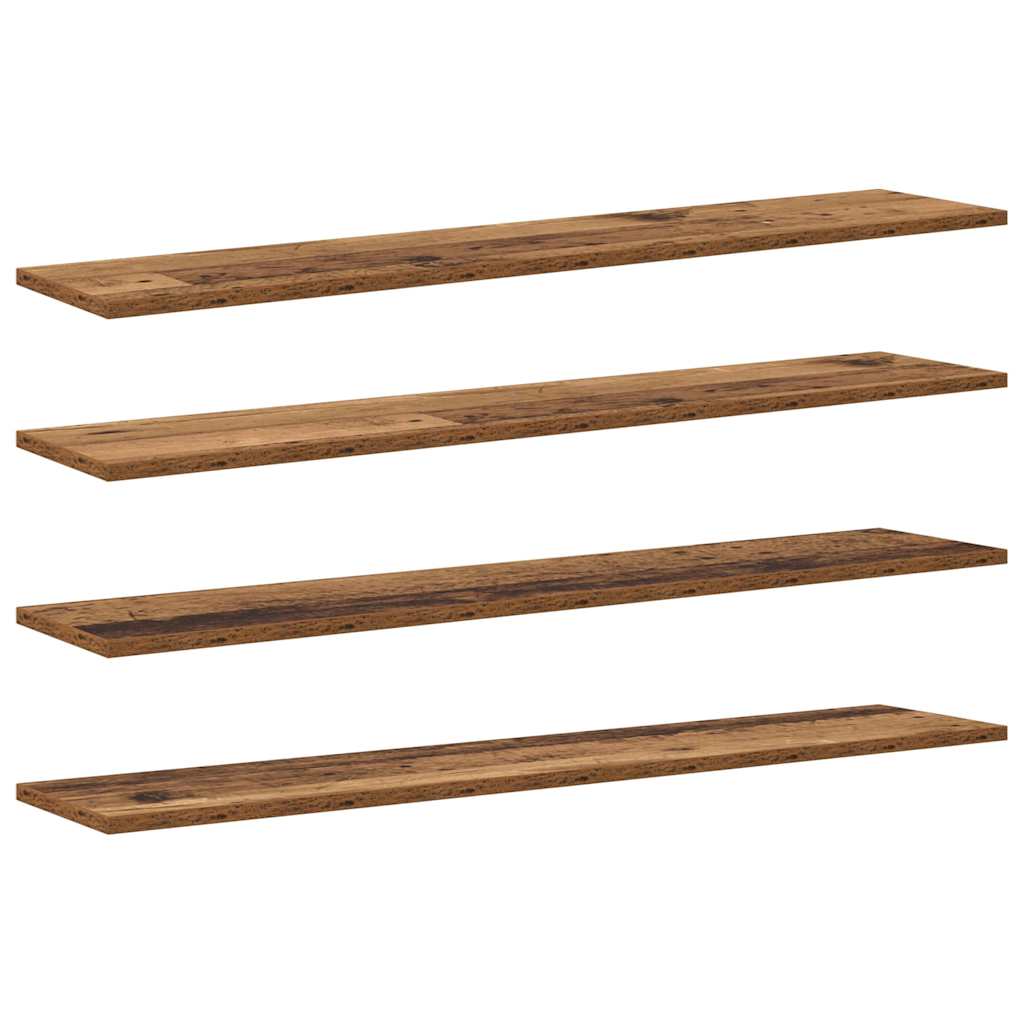 Boekenplank Bord 4 pcs Bruin 100 x 20 x 1,5 cm Bewerkt hout is nu te koop bij PeponiXL, paradijselijk wonen!