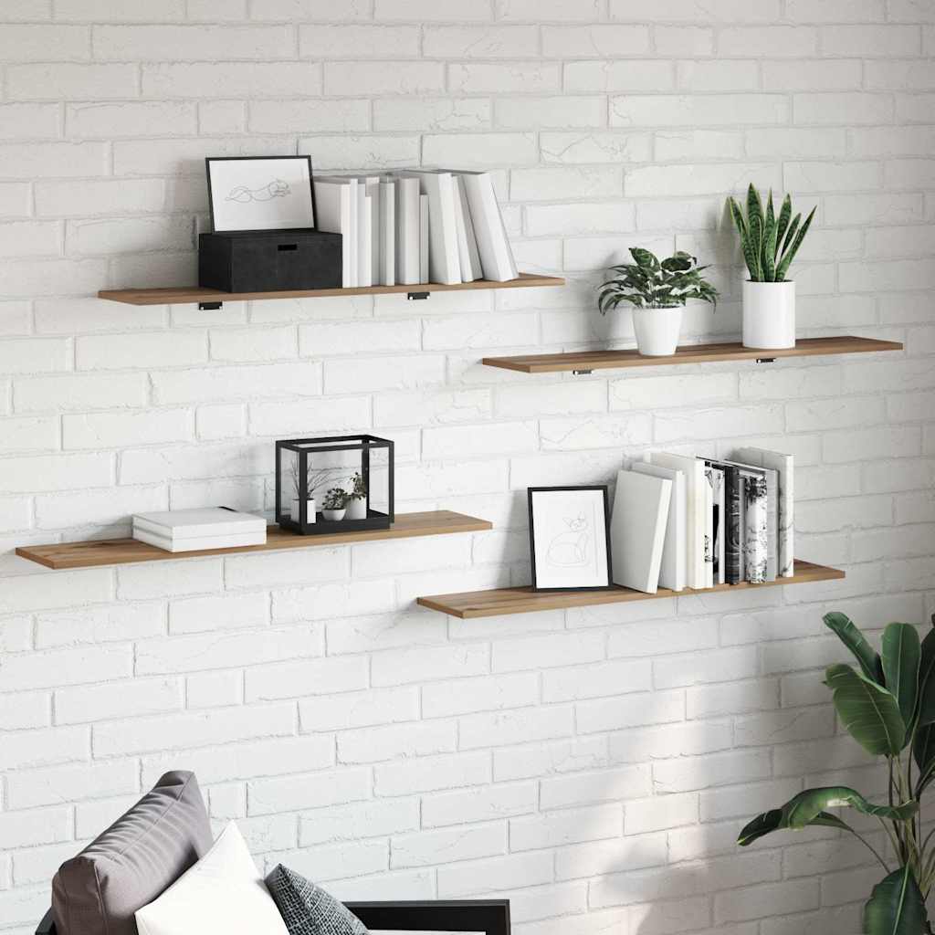 Boekenplank Bord 4 pcs Bruin 100 x 20 x 1,5 cm Bewerkt hout is nu te koop bij PeponiXL, paradijselijk wonen!