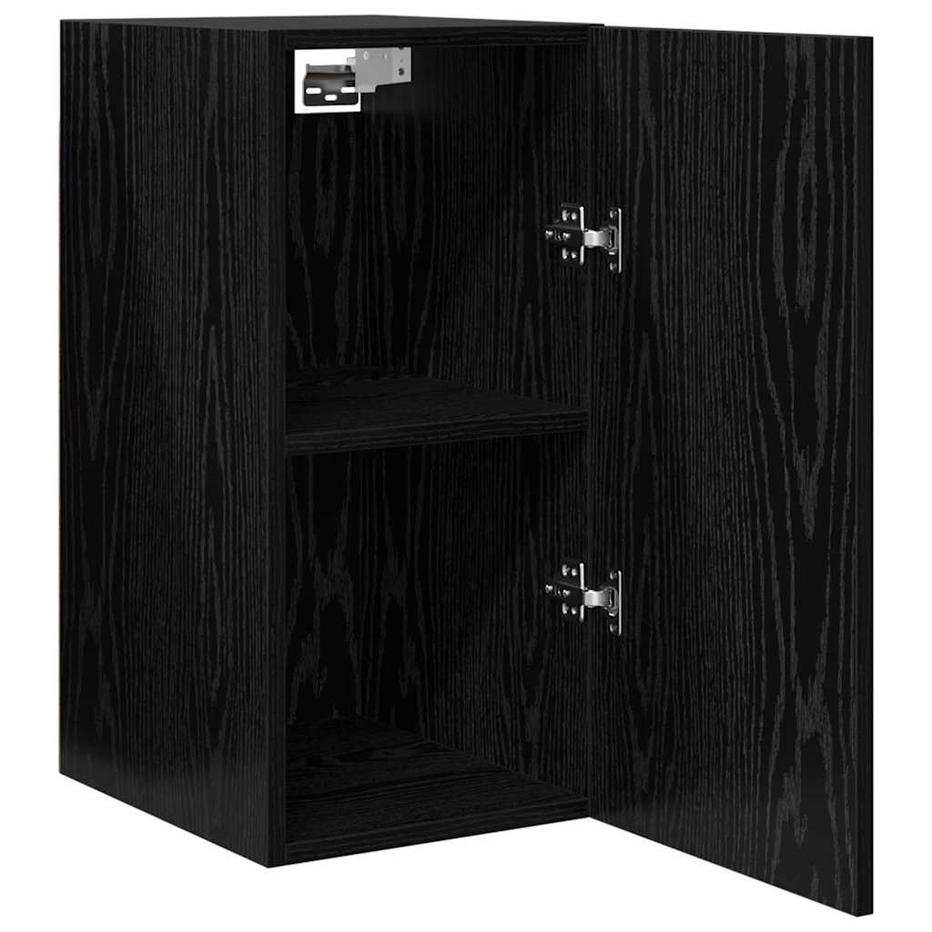 Wand TV Kast 2 pcs Zwart Eiken 30,5 x 30 x 60 cm Bewerkt hout is nu te koop bij PeponiXL, paradijselijk wonen!