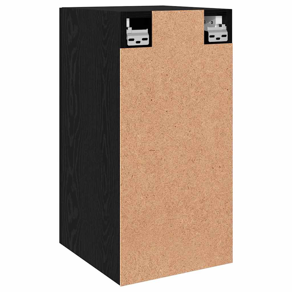 Wand TV Kast 2 pcs Zwart Eiken 30,5 x 30 x 60 cm Bewerkt hout is nu te koop bij PeponiXL, paradijselijk wonen!