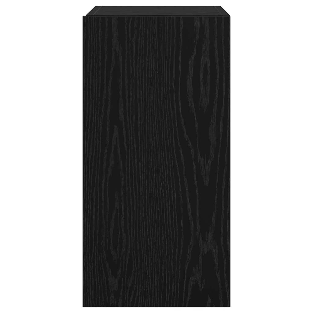 Wand TV Kast 2 pcs Zwart Eiken 30,5 x 30 x 60 cm Bewerkt hout is nu te koop bij PeponiXL, paradijselijk wonen!