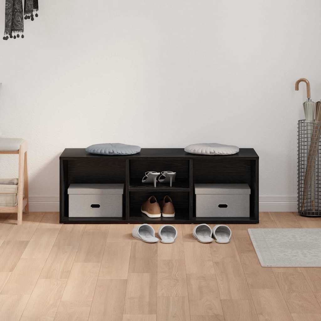 Schoenenbank Zwart Eiken 102 x 35 x 35 cm Bewerkt hout is nu te koop bij PeponiXL, paradijselijk wonen!