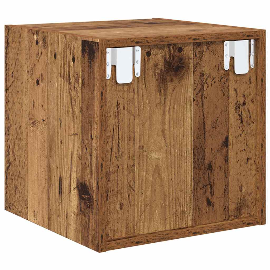 Wandkast met plank Oudhout 37 x 37 x 37 cm Bewerkt hout is nu te koop bij PeponiXL, paradijselijk wonen!