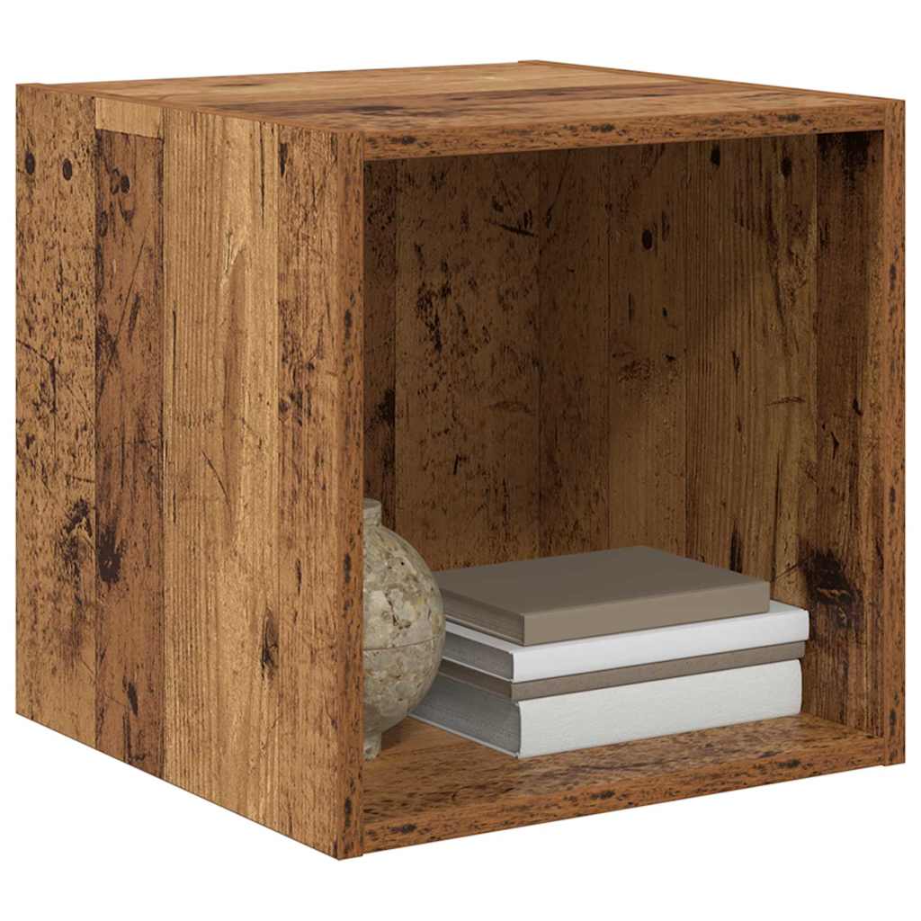 Wandkast met plank Oudhout 37 x 37 x 37 cm Bewerkt hout is nu te koop bij PeponiXL, paradijselijk wonen!