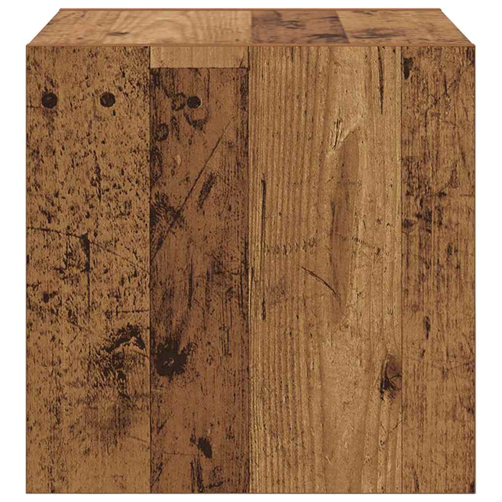 Wandkast met plank Oudhout 37 x 37 x 37 cm Bewerkt hout is nu te koop bij PeponiXL, paradijselijk wonen!