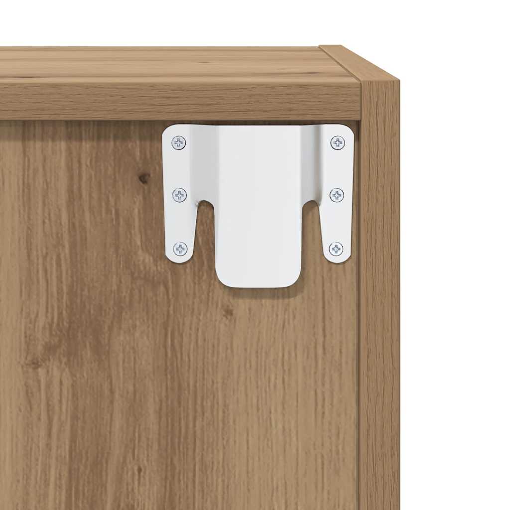 Wandkast 2 pcs Artisan Eiken 37 x 37 x 37 cm Bewerkt hout is nu te koop bij PeponiXL, paradijselijk wonen!