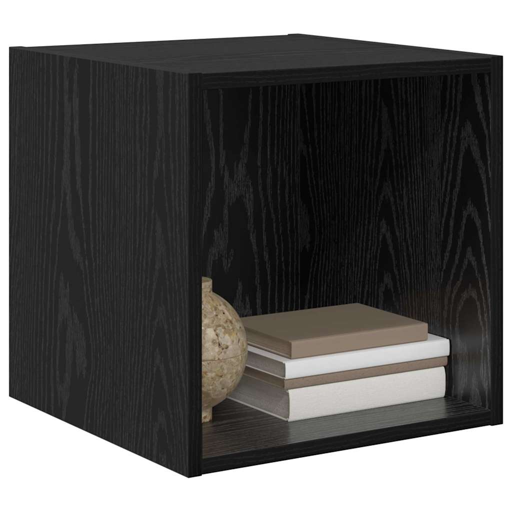 Wandkast met plank Zwart Eiken 37 x 37 x 37 cm Bewerkt hout is nu te koop bij PeponiXL, paradijselijk wonen!