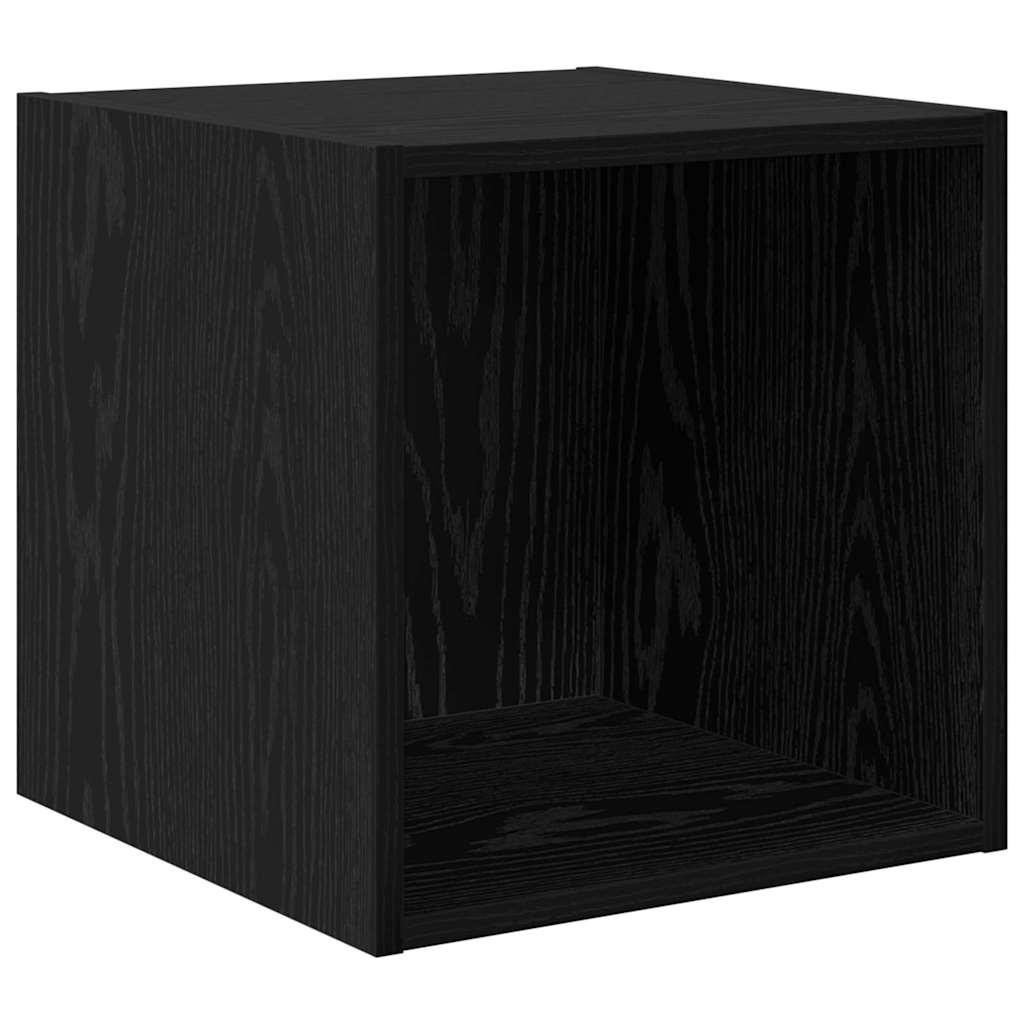 Wandkast 2 pcs Zwart Eiken 37 x 37 x 37 cm Bewerkt hout is nu te koop bij PeponiXL, paradijselijk wonen!