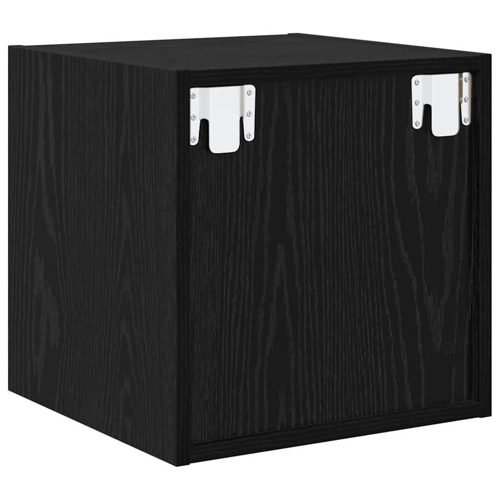 Wandkast 2 pcs Zwart Eiken 37 x 37 x 37 cm Bewerkt hout is nu te koop bij PeponiXL, paradijselijk wonen!
