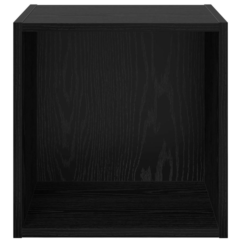 Wandkast 2 pcs Zwart Eiken 37 x 37 x 37 cm Bewerkt hout is nu te koop bij PeponiXL, paradijselijk wonen!