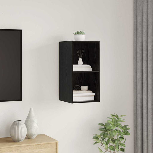 Tv-meubelset Zwart Eiken 37 x 37 x 72 cm Bewerkt hout is nu te koop bij PeponiXL, paradijselijk wonen!