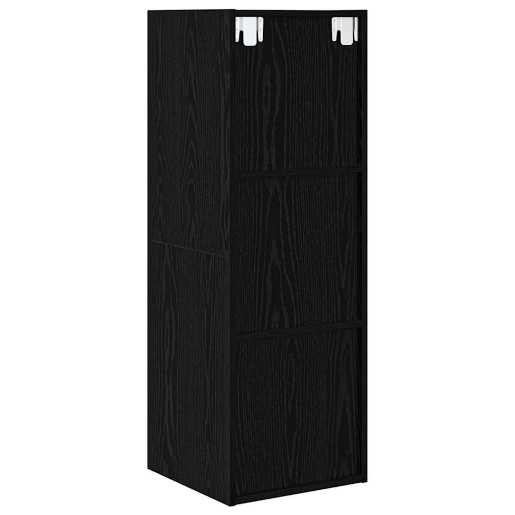 Tv-meubelset Zwart Eiken 37 x 37 x 107 cm Bewerkt hout is nu te koop bij PeponiXL, paradijselijk wonen!