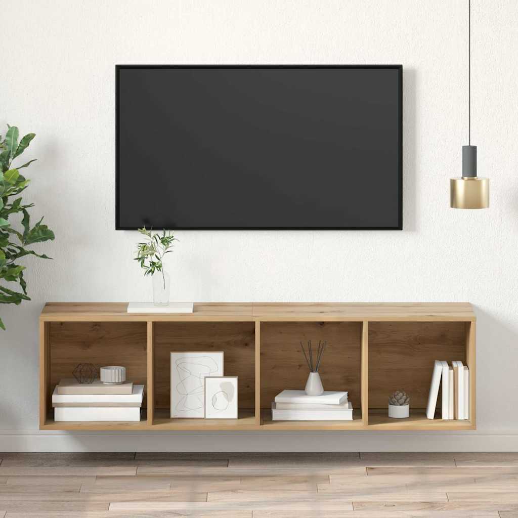 Tv-meubelset Artisan Eiken 37 x 37 x 142,5 cm Bewerkt hout is nu te koop bij PeponiXL, paradijselijk wonen!