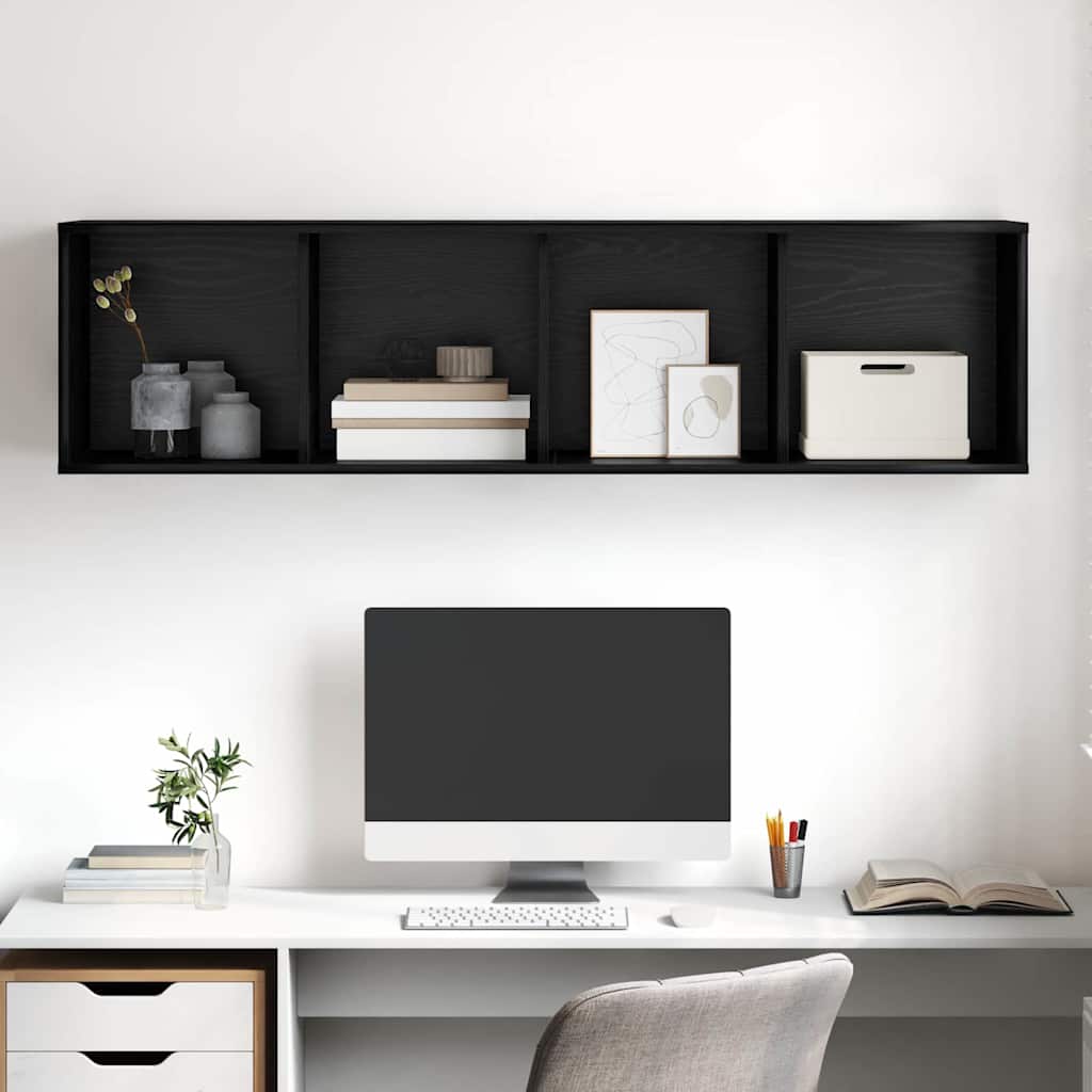 Tv-meubelset Zwart Eiken 37 x 37 x 142,5 cm Bewerkt hout is nu te koop bij PeponiXL, paradijselijk wonen!