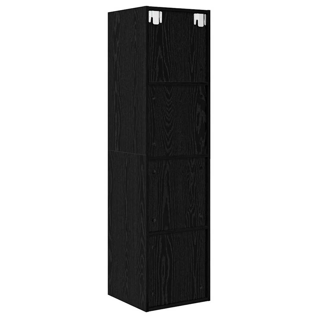 Tv-meubelset Zwart Eiken 37 x 37 x 142,5 cm Bewerkt hout is nu te koop bij PeponiXL, paradijselijk wonen!